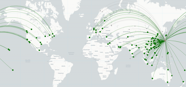 Narita Airport destination map