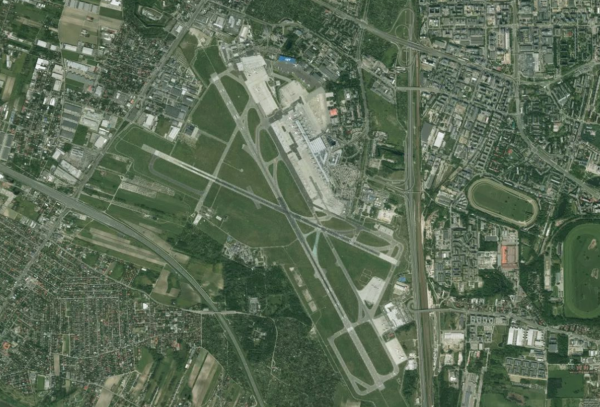 Satellite view of Warsaw Chopin Airport