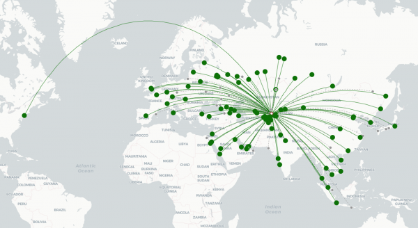 Islam Karimov Tashkent Airport destination map