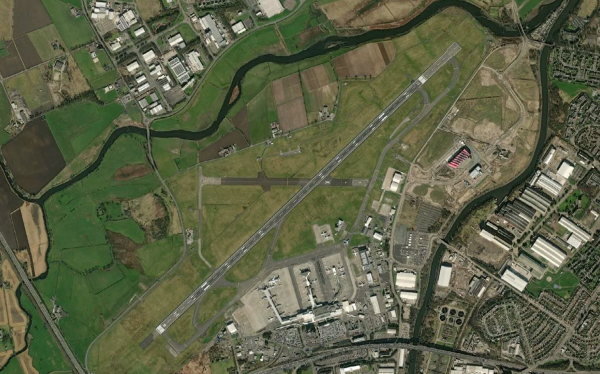 Satellite view of Glasgow Airport