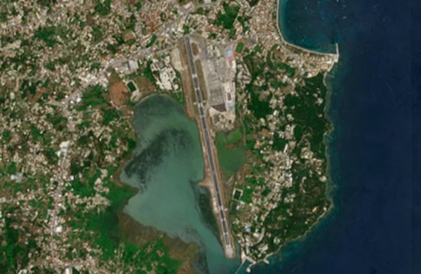 Satellite view of Corfu Airport