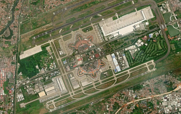 Satellite view of Jakarta Airport