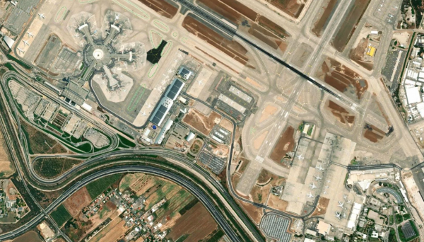 Satellite view of Tel Aviv Airport