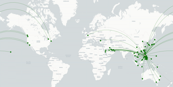 Ninoy Aquino Airport destination map