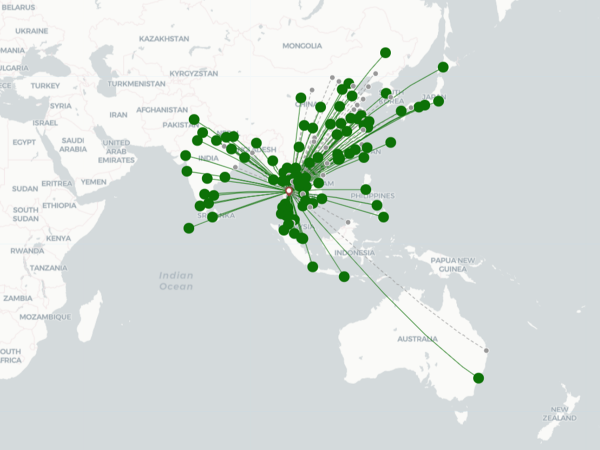 Don Mueang Airport destination map