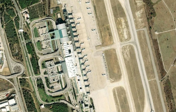 Satellite view of Izmir Adnan Menderes Airport