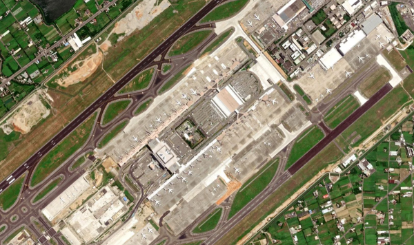 Satellite view of Taoyuan Airport Taipei