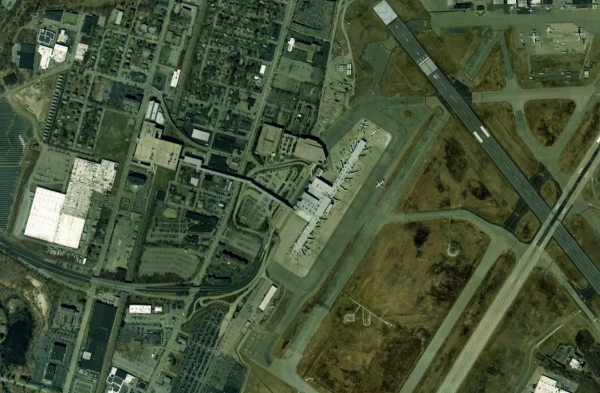 Satellite view of Rhode Island Airport