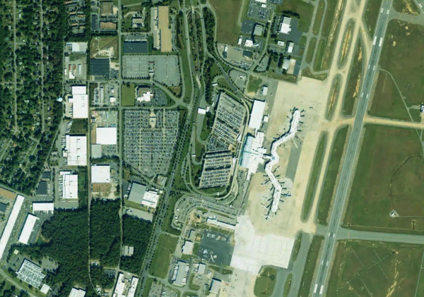 Satellite view of Richmond International Airport