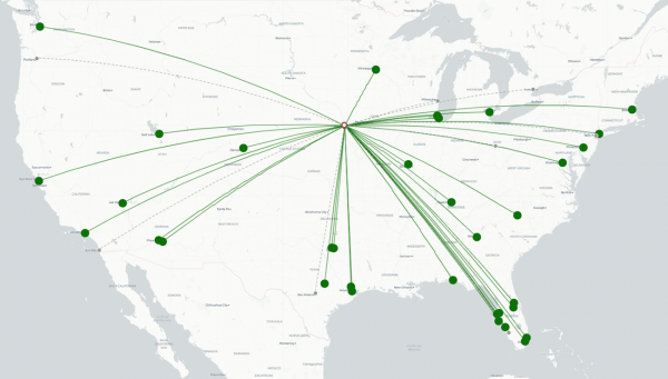 Eppley Airfield destination map