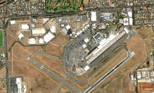 Satellite view of Adelaide International Airport