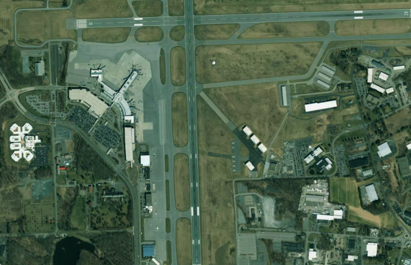 Satellite view of Albany Airport