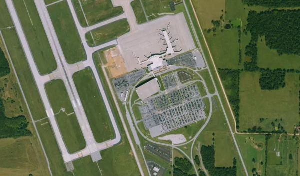 Satellite view of Northwest Arkansas Airport