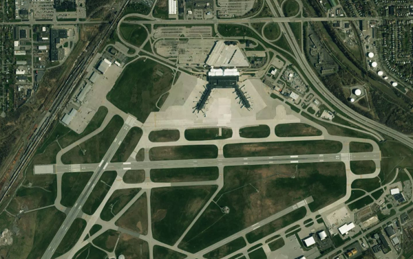 Satellite view of Rochester International Airport