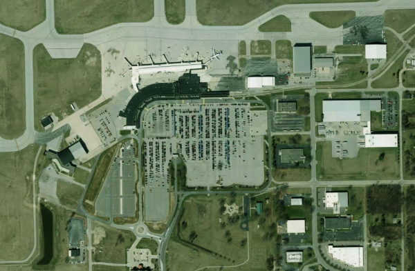 Satellite view of South Bend Airport