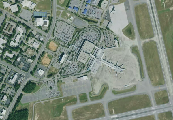 Satellite view of Pensacola Airport