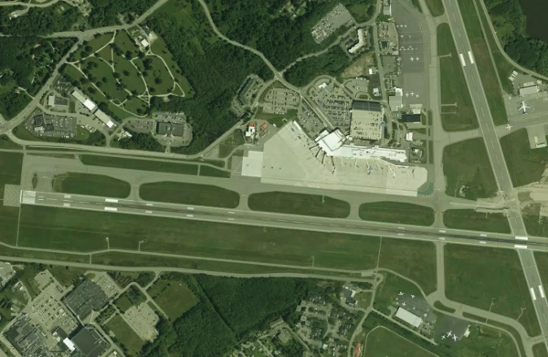 Satellite view of Portland Jetport