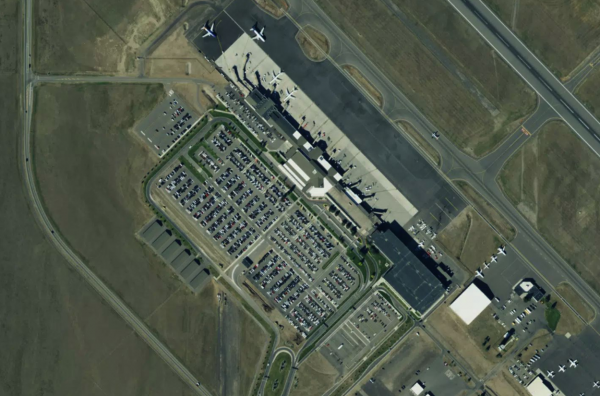 Satellite view of Bozeman Yellowstone Airport